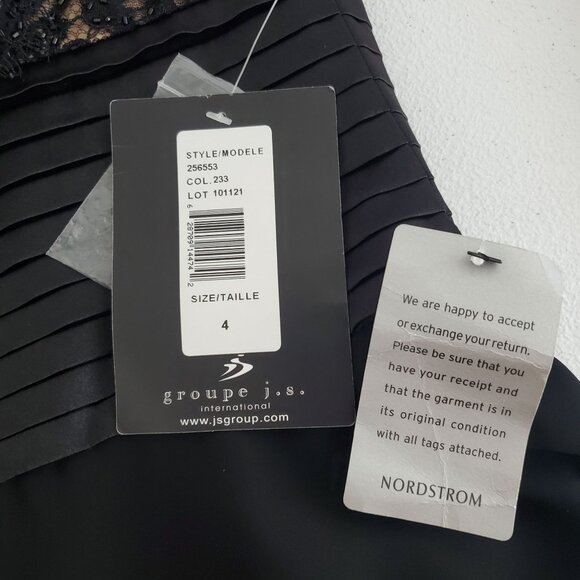 JS Boutique Womens Black Floral Lace Beaded Halter Dress Size 4 Party Event NWT - Picture 5 of 11